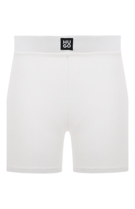 Женские шорты HUGO белого цвета, арт. 50495335 | Фото 1 (Материал внешний: Лиоцелл, Синтетический материал, Растительное волокно; Нос: Не проставлено; Материал сплава: Проставлено)