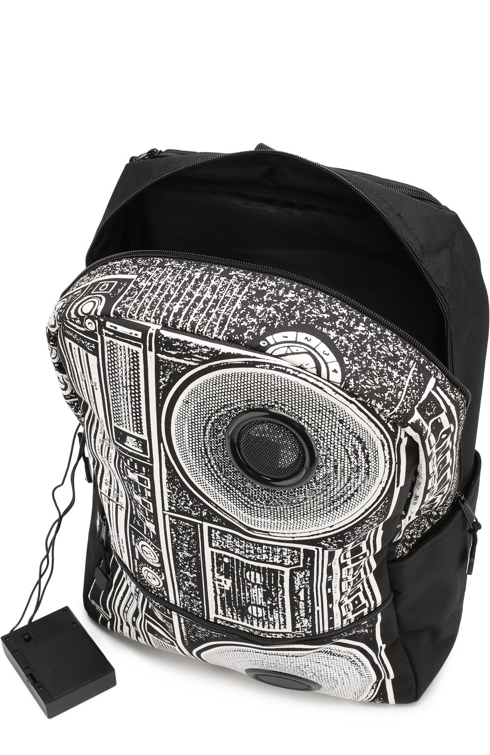 Детская рюкзак boombox MOJO PAX черно-белого цвета, арт. KZ9983489 | Фото 3 (Материал внутренний: Не назначено; Региона�льные ограничения белый список (Axapta Mercury): Не проставлено; Нос: Не проставлено; Статус проверки: Проверена категория)
