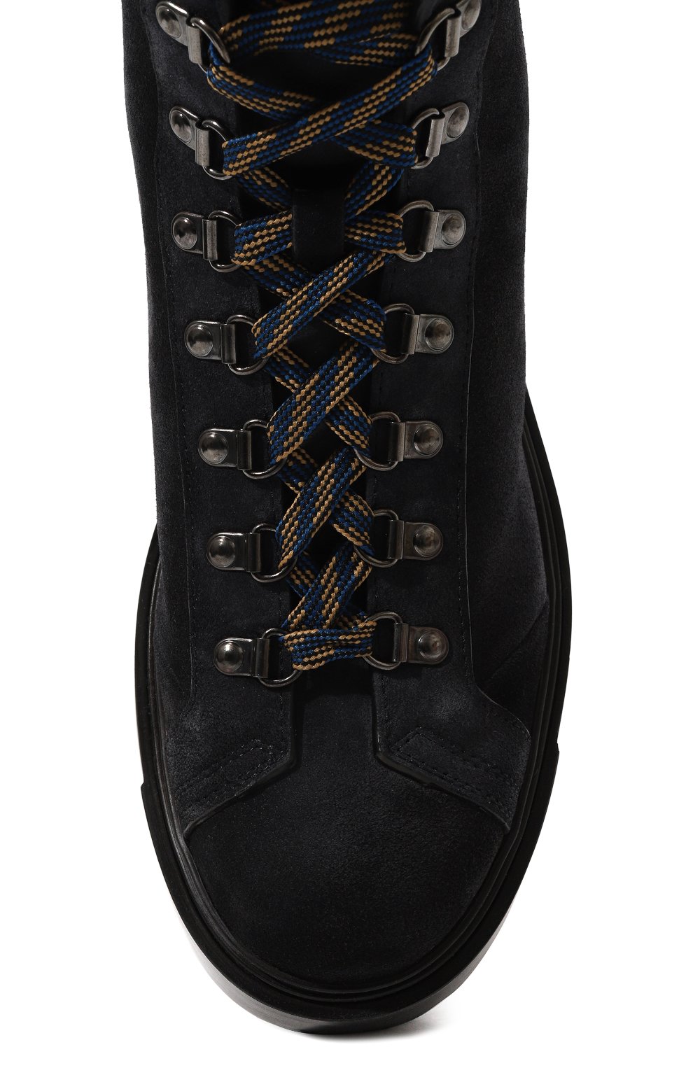 Мужские замшевые ботинки SANTONI темно-синего цвета, арт. MGSG18190NERBSR4U60 | Фото 6 (Мужское Кросс-КТ: Хайкеры-обувь, Ботинки-обувь; Материал внутренний: Натуральная кожа; Материал сплава: П роставлено; Материал утеплителя: Без утеплителя; Подошва: Массивная; Драгоценные камни: Проставлено; Материал внешний: Замша)