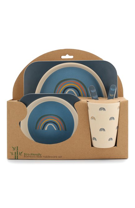 Детского набор бамбуковой посуды henry BLOOMINGVILLE голубого цвета, арт. 92304056 | Фото 1 (Кросс-КТ: Посуда)
