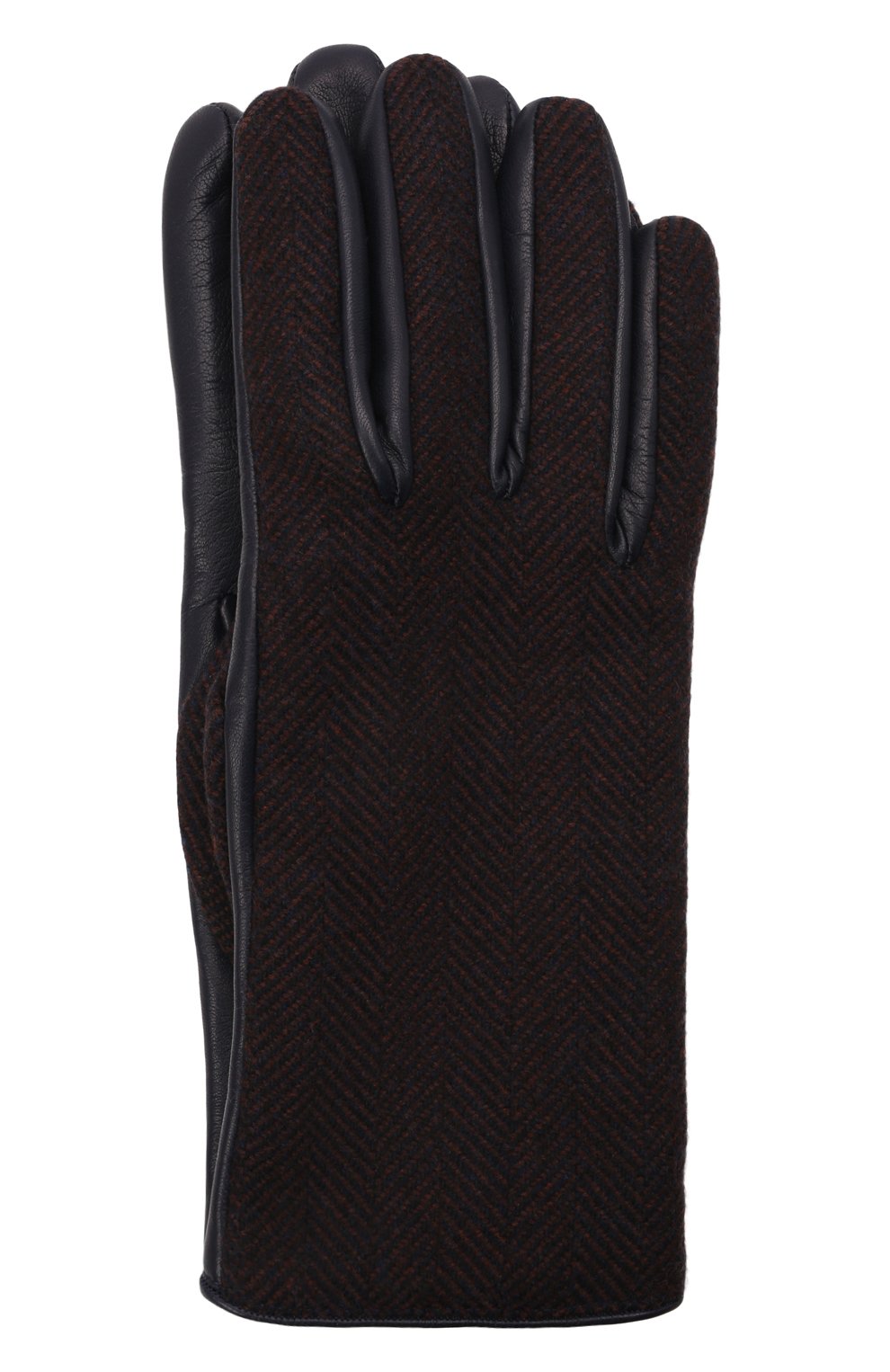 Мужские комбинированные перчатки LORO PIANA коричневого цвета, арт. FAL9541 | Фото 1 (Материал: Натуральная кожа; Материал сплава: Проставлено; Нос: Не проставлено; Мужское Кросс-КТ: Кожа и замша)