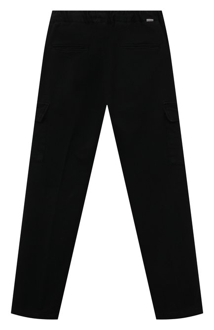 Детские хлопковые брюки PAOLO PECORA MILANO черного цвета, арт. PP3439/14A-16A | Фото 2 (Материал сплава: Проставлено; Нос: Не проставлено; Материал внешний: Хлопок)