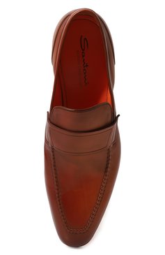 Мужские кожаные лоферы SANTONI коричневого цвета, арт. MCLG16451SA3BSLFN01 | Фото 6 (Материал внутренний: Натуральная кожа; Стили: Классический)