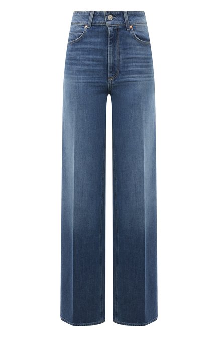 Женские джинсы PAIGE синего цвета, арт. 8170B61-6640 | Фото 1 (Длина (брюки, джинсы): Удлиненные; Материал внешний: Хлопок; Материал сплава: Проставлено; Драгоценные камни: Проставлено)