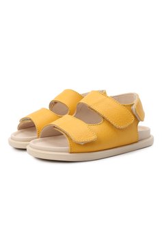 Мужского кожаные сандалии MONTELPARE TRADITION желтого цвета, арт. MT1101/B0MBER/18-26 | Фото 1