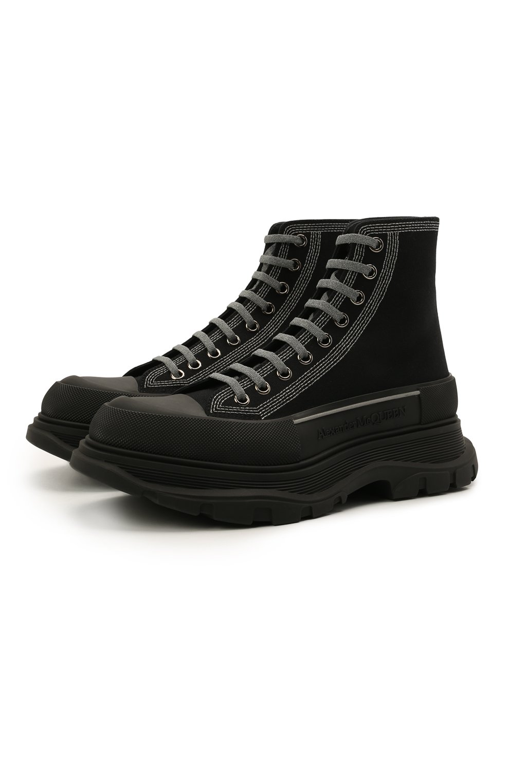 Мужские черные текстильные ботинки tread slick ALEXANDER MCQUEEN купить винтернет-магазине ЦУМ, арт. 662681/W4MV8