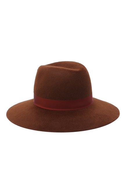 Женская фетровая шляпа LORO PIANA коричневого цвета, арт. FAL4644 | Фото 2 (Материал: Шерсть, Текстиль; Региональные ограничения белый список (Axapta Mercury): RU)