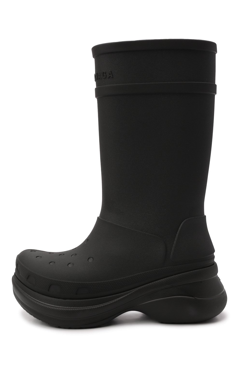 Мужские резиновые сапоги balenciaga x crocs BALENCIAGA черного цвета, арт. 677384/W1S8E | Фото 4 (Каблук высота: Высокий; Материал утеплителя: Без утеплителя; Материал внутренний: Текстиль; Кросс-КТ: резиновые; Подошва: Массивная; Мужское Кросс-КТ: Сапоги-обувь; Материал внешний: Резина)