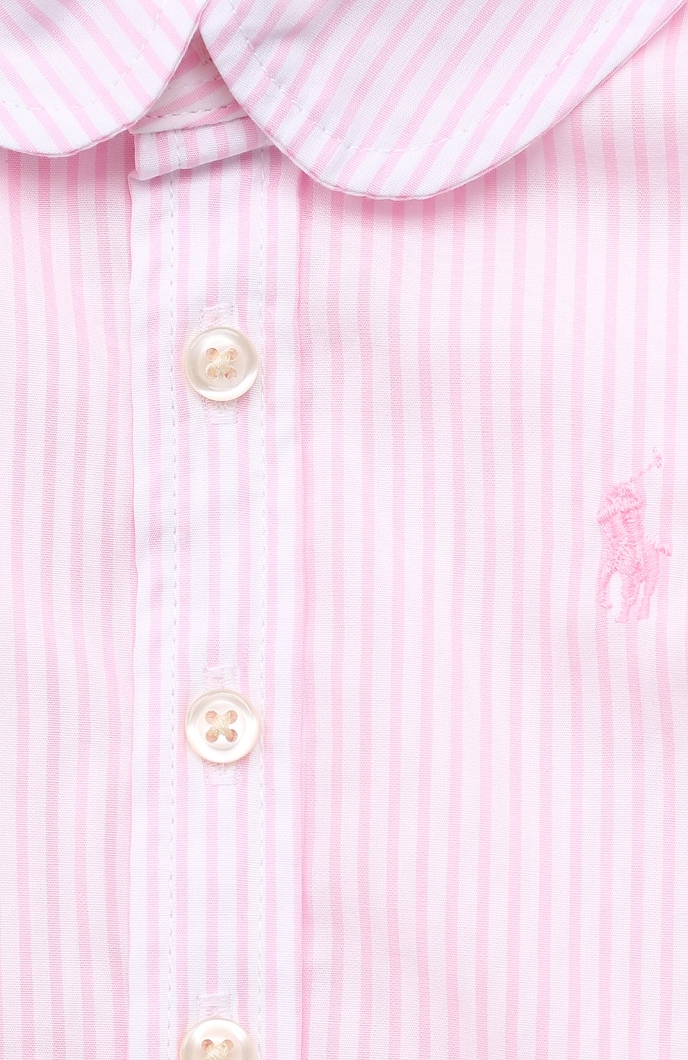 Детское хлопковая блузка POLO RALPH LAUREN розового цвета, арт. 311860112 | Фото 3 (Рукава: Длинные; Материал сплава: Проста влено; Материал внешний: Хлопок; Драгоценные камни: Проставлено; Ростовка одежда: 2 года | 92 см, 3 года | 98 см, 4 года | 104 см)