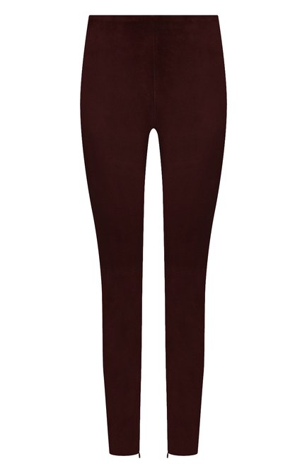 Женские замшевые брюки-скинни RALPH LAUREN бордового цвета по цене 227500 руб., арт. 290618851 | Фото 1
