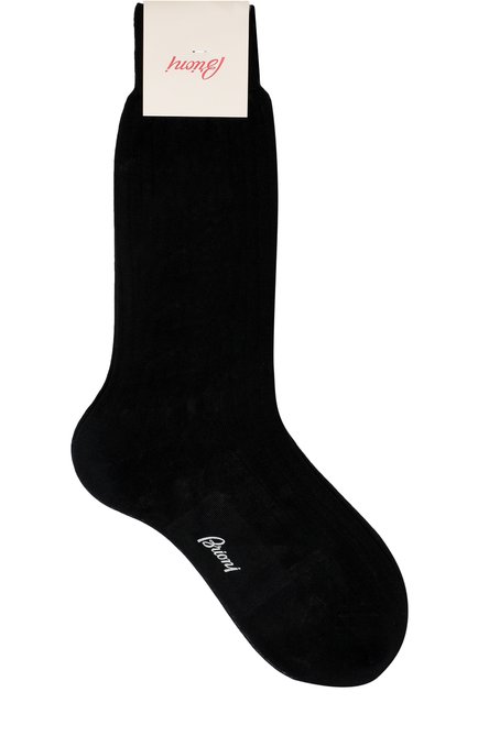 Мужские хлопковые носки BRIONI темно-синего цвета, арт. 0VMC00/P7Z03 | Фото 1 (Материал внешний: Хлопок; Кросс-КТ: бельё)