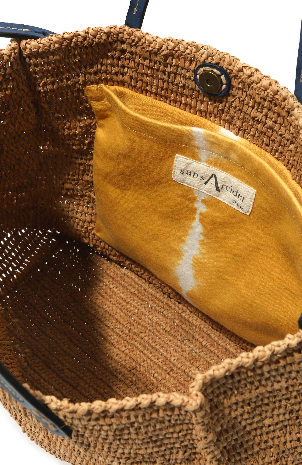 Женская сумка camino small SANS-ARCIDET бежевого цвета, арт. CAMIN0 BAG/S | Фото 5 (Женское Кросс-КТ: Сумка-пляжные сумки; Материал сплава: Проставлено; Материал: Растительное волокно; Ремень/цепочка: На ремешке; Драгоценные камни: Проставлено; Размер: small)