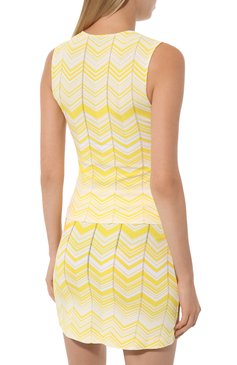 Женский топ из вискозы MISSONI желтого цвета, арт. DS23SK3G/BK025W | Фото 4 (Женское Кросс-КТ: Топ-пляжная одежда; Длина (для топов): Стандартные; Кросс-КТ: Трикотаж; Материал сплава: Проставлено; Материал внешний: Вискоза; Рукава: Без рукавов; Драгоценные камни: Проставлено; Стили: Бохо)