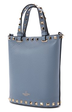 Женская сумка rockstud VALENTINO голубого цвета, арт. WW2P0W31/VSH | Фото 3 (Сумки-технические: Сумки top-handle; Материал: Натуральная кожа; Размер: mini; Ремень/цепочка: На ремешке)