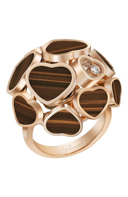 Женские кольцо CHOPARD бесцветного цвета, арт. 827482-5230 | Фото 1 (Материал сплава: Розовое золото; Драгоценные камни: Другие)