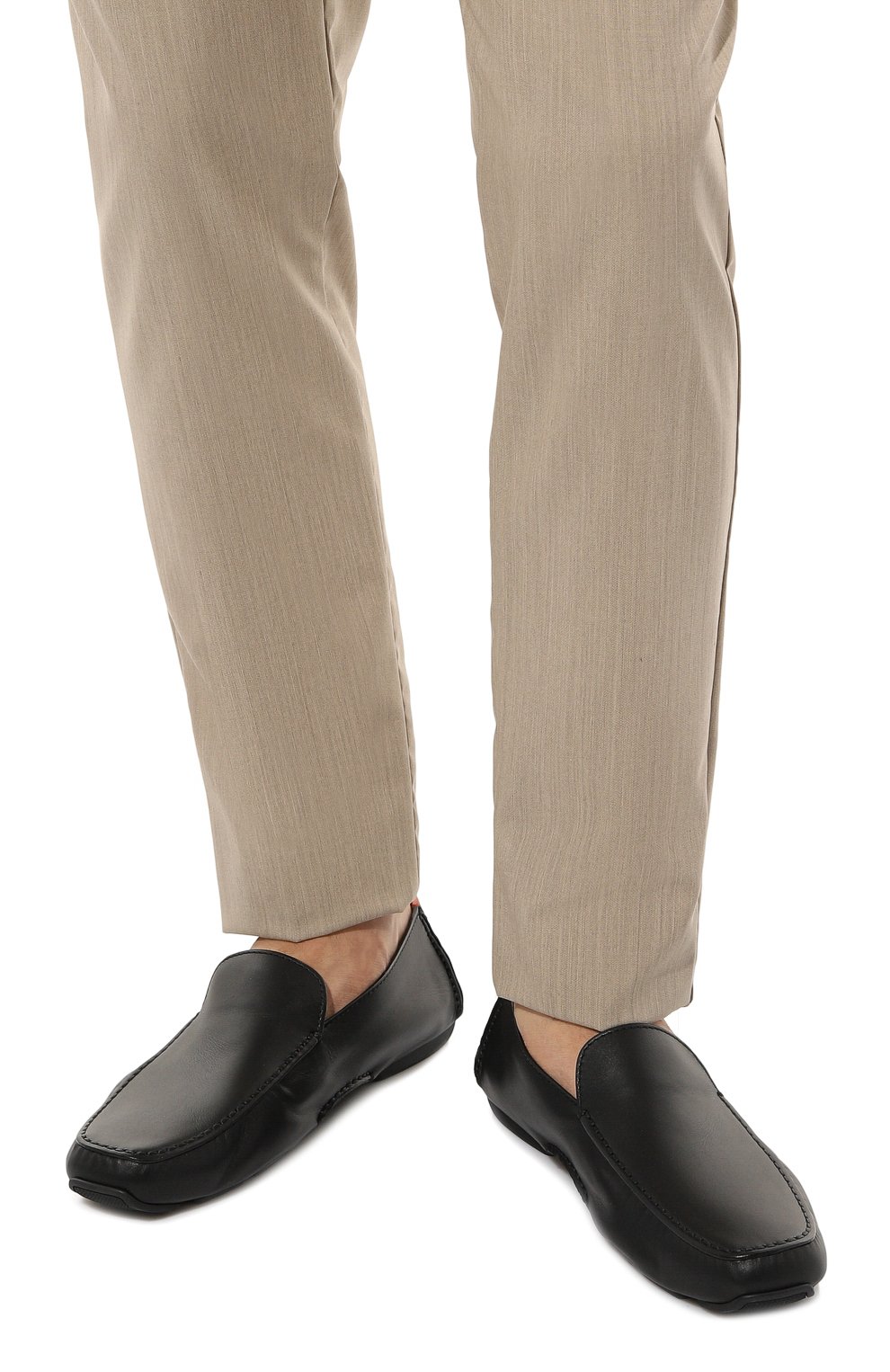 Мужские кожаные мокасины SANTONI черного цвета, арт. MGDG18423SMASSG6 | Фото 3 (Материал внутренний: Натуральная кожа; Материал сплава: Проставлено; Нос: Не проставлено; Стили: Кэжуэл)