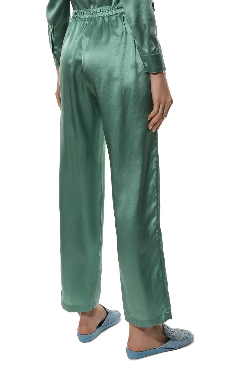Женские шелковые брюки AUBADE зеленого цвета, арт. QS60 | Фото 4 (Материал внешний: Шелк; Женское Кросс-КТ: Брюки-белье; Материал сплава: Проставлено; Нос: Не проставлено; Драгоценные камни: Проставлено)