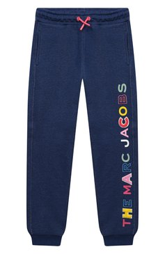 Детские хлопковые джоггеры MARC JACOBS (THE) синего цвета, арт. W14284 | Фото 1 (Материал сплава: Проставлено; Нос: Не проставлено; Материал внешний: Хлопок; Девочки Кросс-КТ: Джоггеры-одежда; Ростовка одежда: 9 лет | 134 см, 12 лет | 152 см, 18 мес | 86 см, 2 года | 92 см, 3 года | 98 см, 4 года | 104 см, 5 лет | 110 см, 7 лет | 122 см)