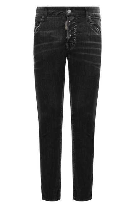 Мужские джинсы DSQUARED2 черного цвета, арт. S74LB1475/S30503 | Фото 1 (Длина (брюки, джинсы): Стандартные; Материал сплава: Проставлено; Материал внешний: Хлопок; Драгоценные камни: Проставлено)
