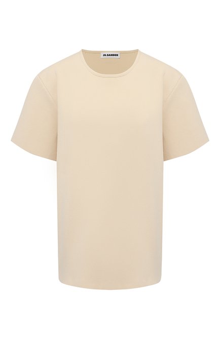 Женская футболка из вискозы JIL SANDER бежевого цвета по цене 145000 руб., арт. JSWS754323-WSY39208 | Фото 1