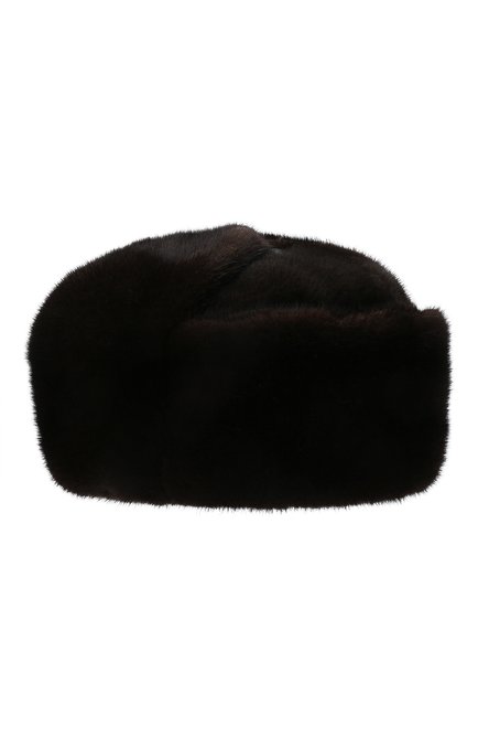 Мужская норковая шапка-ушанка FURLAND черного цвета, арт. 0012200110129300146 | Фото 2 (Материал: Натуральный мех, Натуральная кожа)