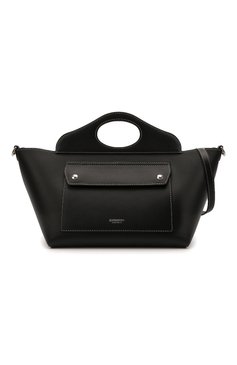 Женская сумка pocket cabas BURBERRY черного цвета, арт. 8040123 | Фото 7 (Сумки-технические: Сумки через плечо, Сумки top-handle; Материал: Натуральная кожа; Размер: small)