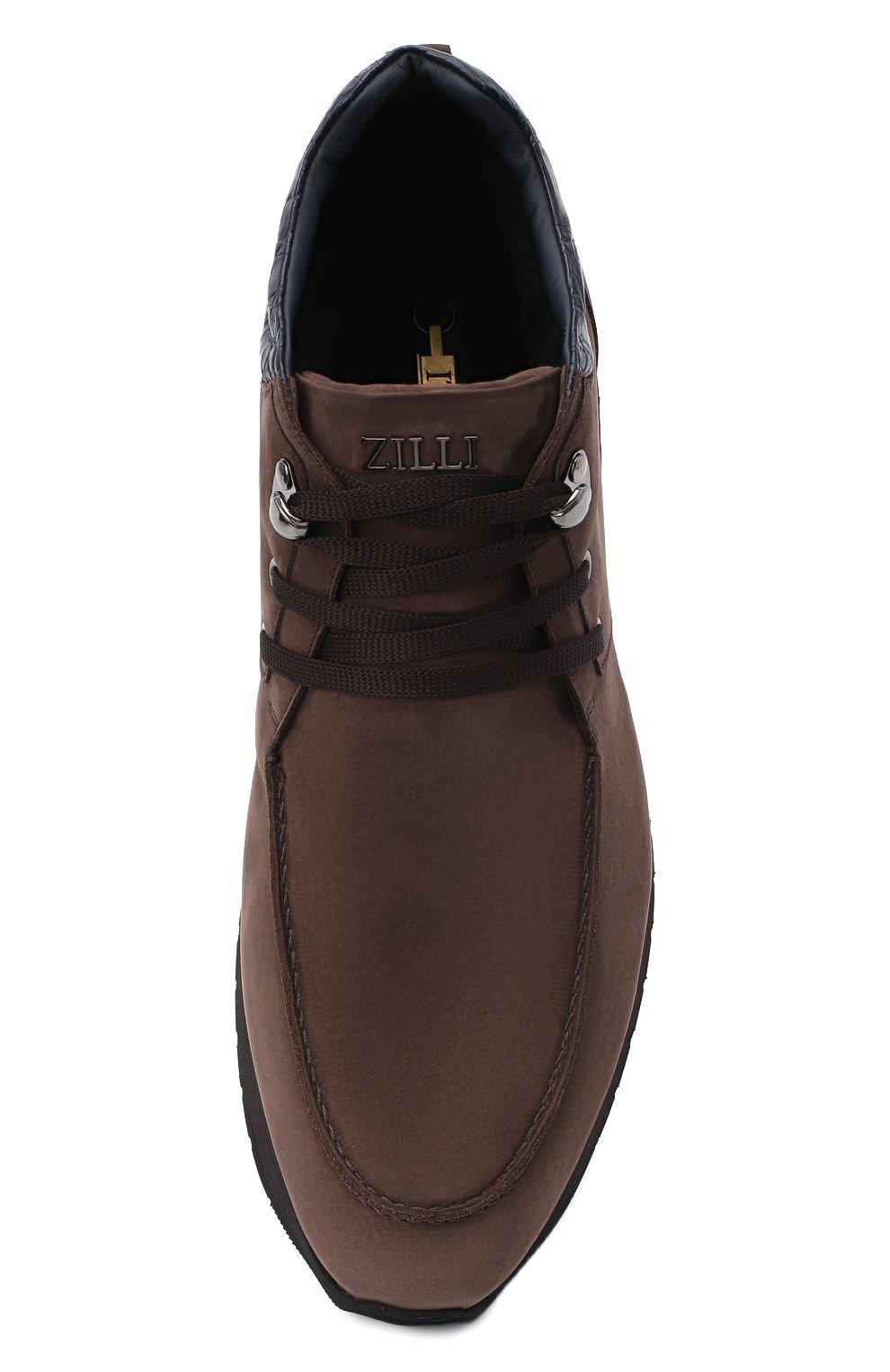 Мужские ботинки с отделкой из кожи каймана ZILLI коричневого цвета, арт. MDU-T127/005/CCR0 | Фото 5 (Материал утеплителя: Натуральный мех; Мужское Кросс-КТ: Ботинки-обувь, зимние ботинки; Региональные ограничения белый список (Axapta Mercury): RU; Подошва: Массивная; толщина подошвы: 3,3; ширина носка стельки: 9,5)