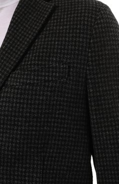 Мужской пиджак из шерсти и хлопка HARRIS WHARF LONDON темно-серого цвета, арт. C8P22MRA | Фото 5 (Материал внешний: Шерсть, Хлопок; Рукава: Длинные; Случай: Повседневный; Длина (для топов): Стандартные; Материал сплава: Проставлено; 1-2-бортные: Однобортные; Драгоценные камни: Проставлено; Пиджаки М: Приталенный; Стили: Кэжуэл)