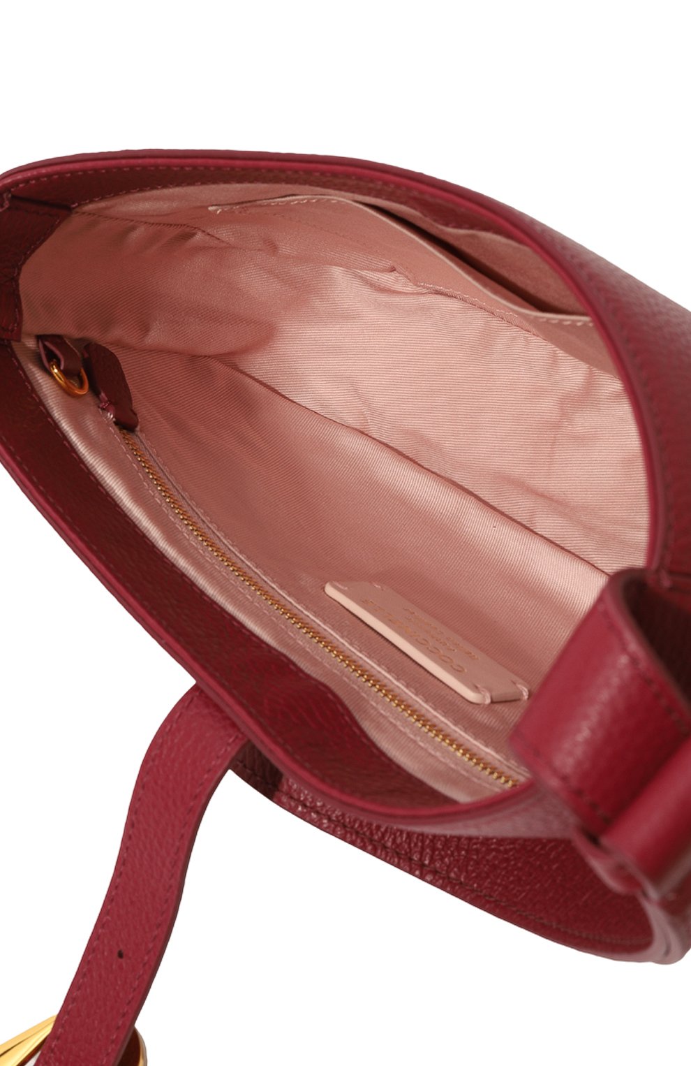 Женская сумка magalu COCCINELLE бордового цвета, арт. E1 PDF 12 01 01 | Фото 5 (Сумки-технические: Сумки top-handle; Размер: medium; Материал: Натуральная кожа; Материал сплава: Проставлено; Драгоценные камни: Проставлено)