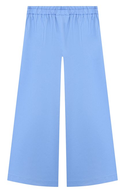 Детские хлопковые брюки PAADE MODE голубого цвета, арт. 20218202/6M-8Y | Фото 1 (Материал внешний: Хлопок; Девочки Кросс-КТ: Брюки-одежда; Ростовка одежда: 6 лет | 116 см)