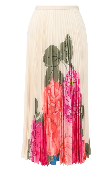Женская шелковая юбка VALENTINO розового цвета, арт. TB3RA5K054W | Фото 1 (Длина Ж (юбки, платья, шорты): Миди; Материал внешний: Шелк; Статус проверки: Проверена категория; Женское Кросс-КТ: Юбка-одежда)