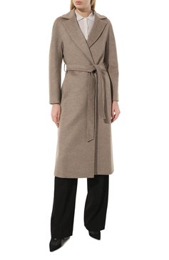 Женское шерстяное пальто ICONS CINZIA ROCCA бежевого цвета, арт. U315001/62E0 | Фото 3 (Материал внешний: Шерсть; Рукава: Длинные; Региональные ограничения белый список (Axapta Mercury): Не проставлено; Материал сплава: Прос�тавлено; Длина (верхняя одежда): Длинные; 1-2-бортные: Однобортные; Драгоценные камни: Проставлено; Материал подклада: Вискоза; Стили: Кэжуэл)