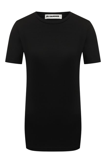 Женская хлопковая футболка JIL SANDER черного цвета по цене 28250 руб., арт. JPPU705502-WU257108 | Фото 1