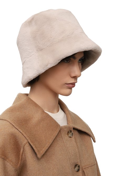 Женская шляпа из меха норки KUSSENKOVV белого цвета, арт. 151210012042 | Фото 2 (Материал: Натуральный мех)