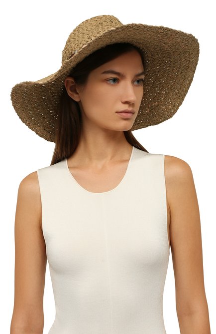 Женская шляпа INVERNI коричневого цвета, арт. 5226 CP | Фото 2 (Материал: Растительное волокно)