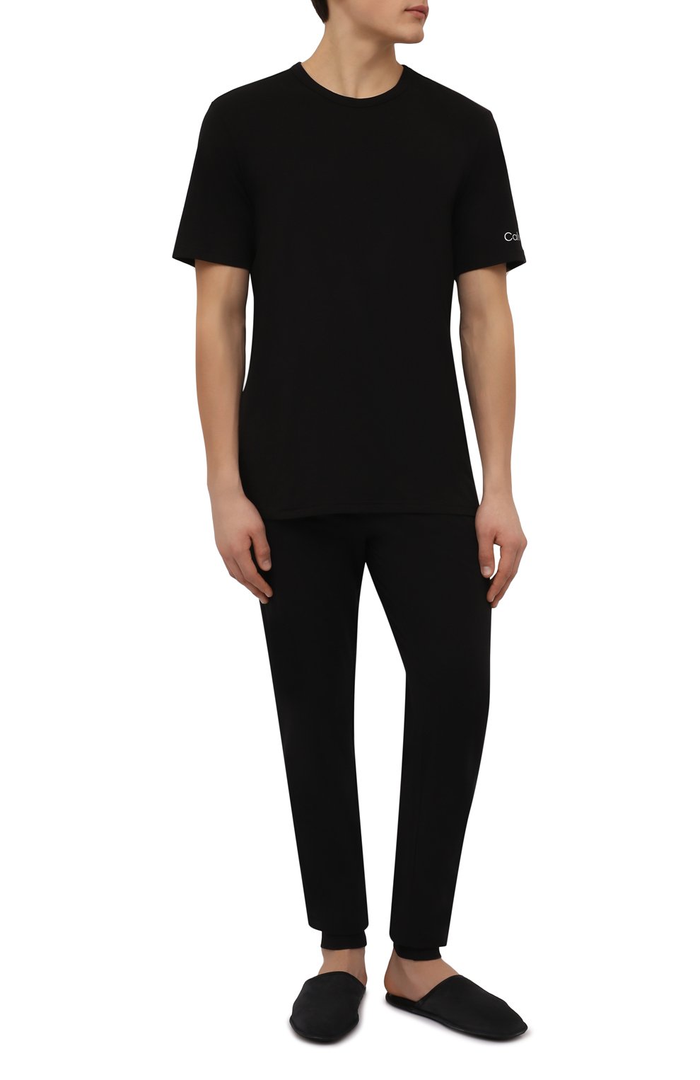 Мужская футболка CALVIN KLEIN черного цвета, арт. NM2192E | Фото 2 (Кросс-КТ: домашняя одежда; Рукава: Короткие; Материал внешний: Синтетический материал, Хлопок; Длина (для топов): Стандартные)