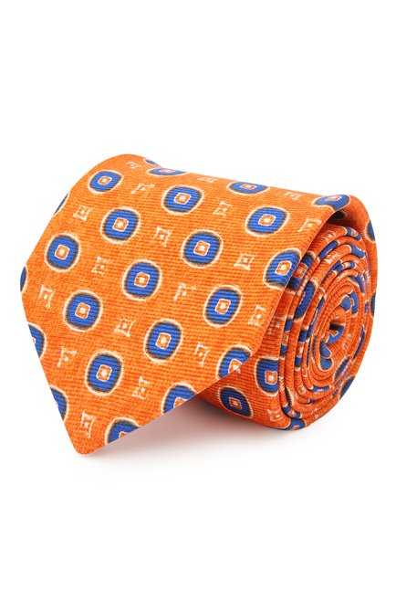 Мужской шелковый галстук KITON оранжевого цвета, арт. UCRVKLC06G66 | Фото 1 (Материал: Текстиль, Шелк; Принт: С принтом; Региональные ограничения белый список (Axapta Mercury): RU)