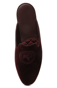Мужского текстильные домашние туфли STEFANO RICCI бордового цвета, арт. UL01_P744/VLTSVT | Фото 6 (Материал внешний: Текстиль; Материал внутренний: Натуральная кожа; Мужское Кросс-КТ: тапочки-обувь)