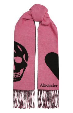 Женский шарф ALEXANDER MCQUEEN розового цвета, арт. 628294/3C78Q | Фото 1 (Материал: Текстиль, Шерсть, Синтетический материал)