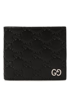 Мужской кожаное портмоне GUCCI черного цвета, арт. 473922 CWC1N | Фото 1 (Материал: Натуральная кожа)