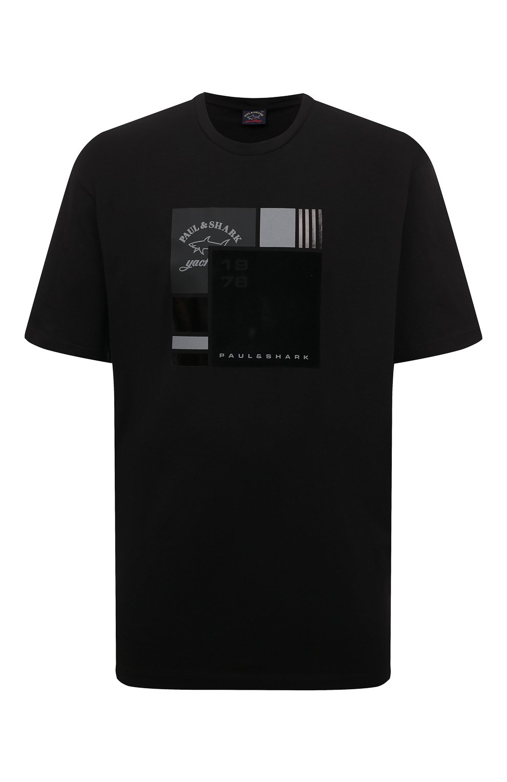 Хлопковая футболка Paul&Shark 13311642/3XL-6XL, цвет чёрный, размер 56