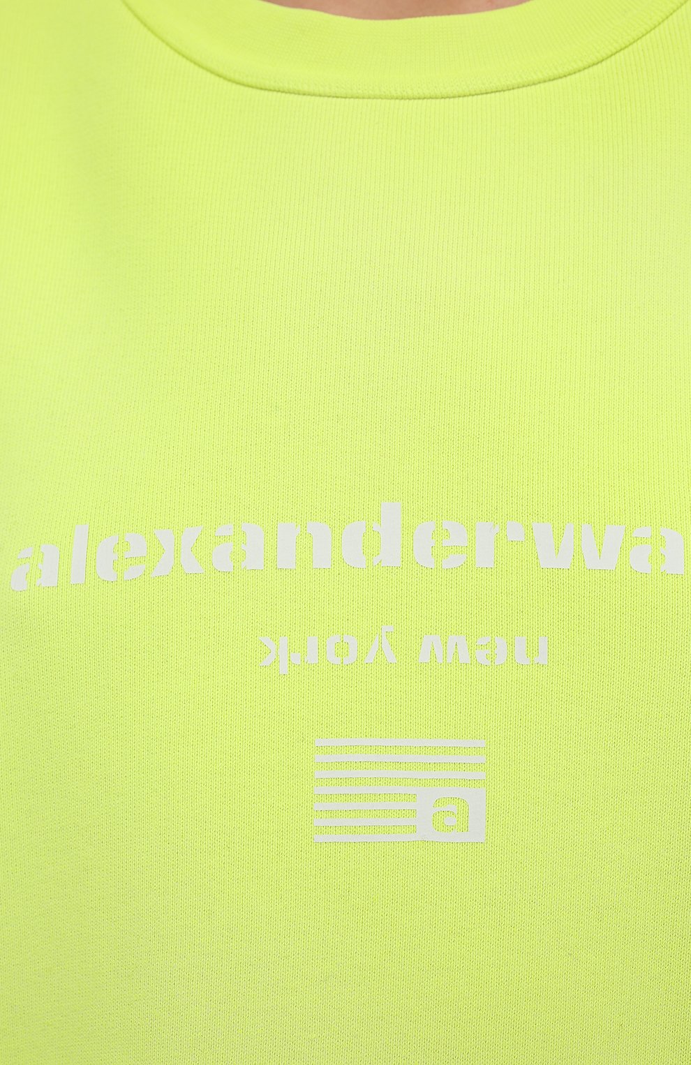 Женский хлопковый свитшот ALEXANDER WANG салатового цвета, арт. UCC3211446 | Фото 5 (Рукава: Длинные; Длина (для топов): Стандартные; Материал внешний: Хлопок; Стили: Спорт-шик; Женское Кросс-КТ: Свитшот-одежда)