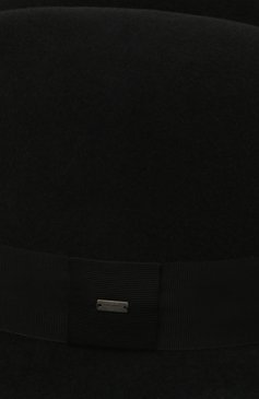 Женская фетровая шляпа SAINT LAURENT черного цвета, арт. 628281/3YG07 | Фото 4 (Материал: Текстиль, Шерсть; Материал сплава: Проставлено; Нос: Не проставлено)
