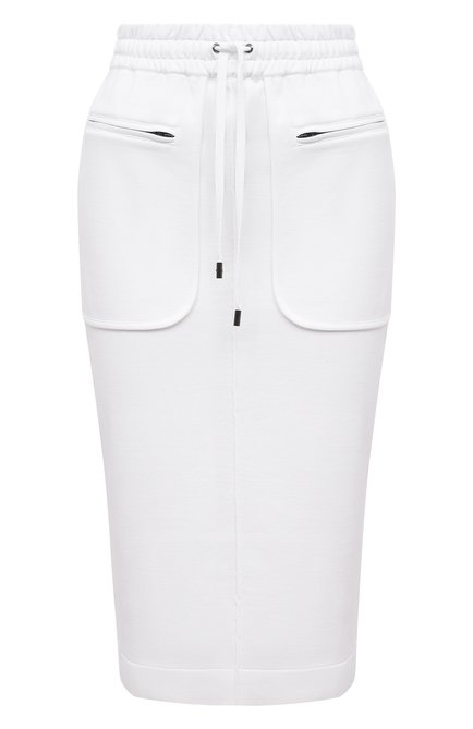 Женская юбка TOM FORD белого цвета, арт. GCK105-YAX311 | Фото 1 (Материал внешний: Синтетический материал, Шелк; Длина Ж (юбки, платья, шорты): До колена; Женское Кросс-КТ: Юбка-одежда; Стили: Кэжуэл)