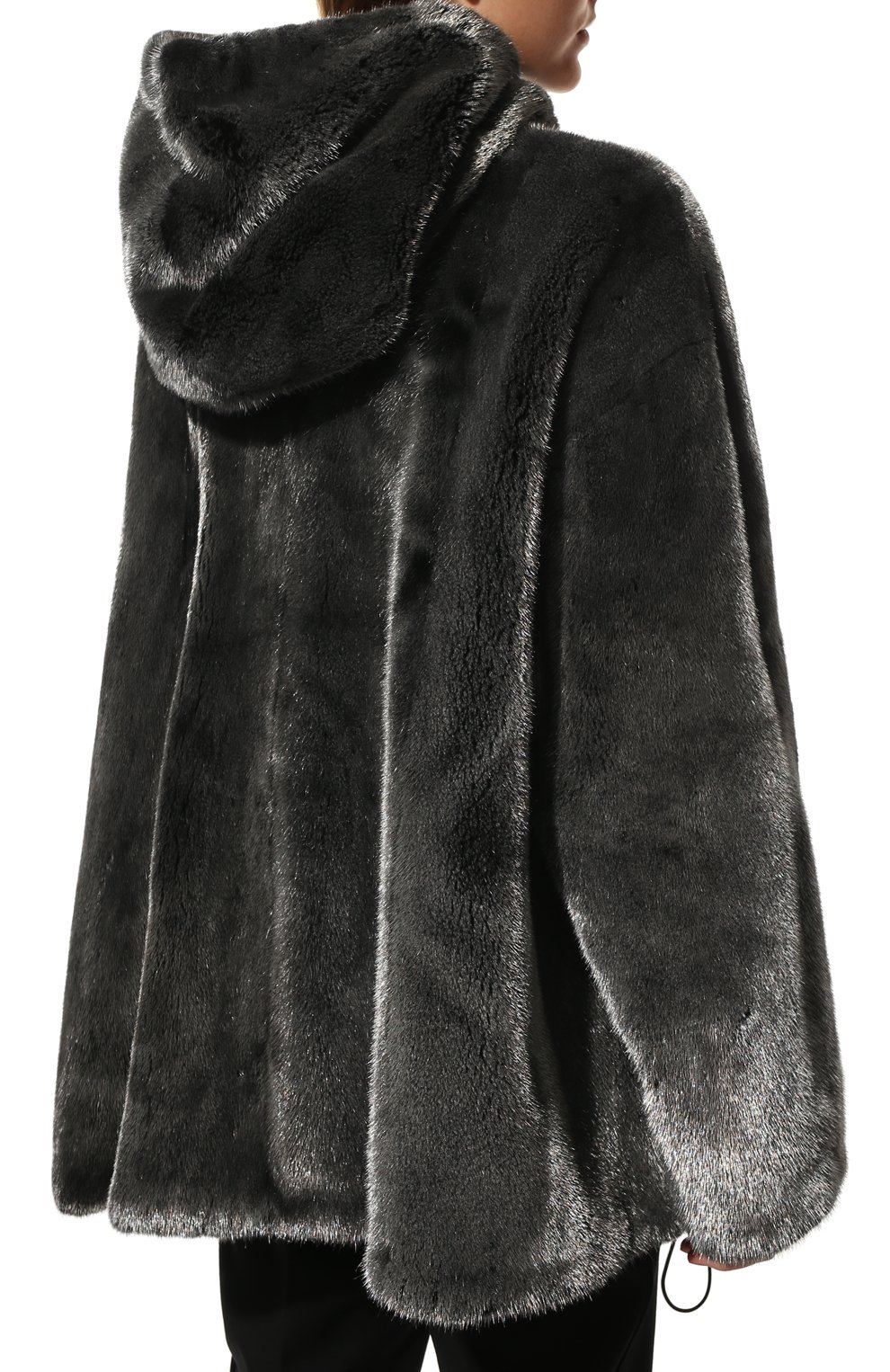 Женская шуба из меха норки DOLCE & GABBANA черного цвета, арт. F9K37F/GEV34 | Фото 4 (Женское Кросс-КТ: Мех; Рукава: Длинные; Материал внешний: Натуральный мех; Стили: Классический; Материал подклада: Синтетический материал; Длина (верхняя одежда): Короткие)