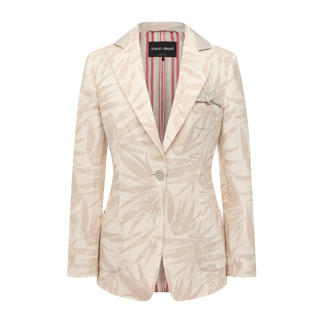 Жакет из хлопка и льна Giorgio Armani 2SHGG00C/T0344