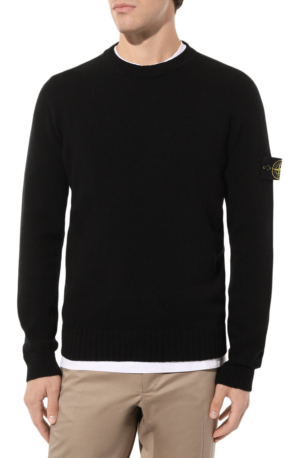 Шерстяной свитер Stone Island 7715524A3, цвет чёрный, размер 48 - фото 3