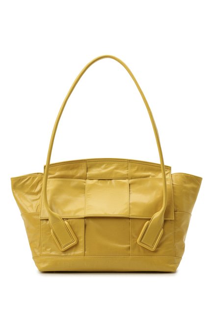 Женская сумка arco medium BOTTEGA VENETA салатового цвета, арт. 666875/VCQ71 | Фото 1 (Материал: Натуральная кожа; Сумки-технические: Сумки top-handle; Размер: medium)