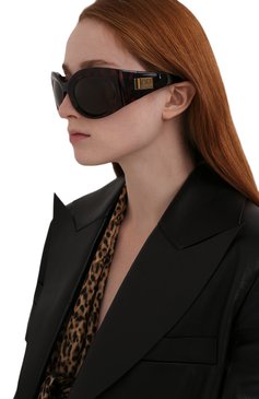 Женские солнцезащитные очки BALENCIAGA темно-коричневого цвета, арт. 675914/T0007 | Фото 2 (Очки форма: Креативные)