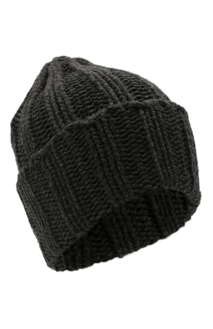 Мужская кашемировая шапка INVERNI темно-серого цвета, арт. 1128 CM | Фото 1 (Материал: Шерсть, Кашемир, Текстиль; Кросс-КТ: Трикотаж)